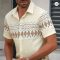 Men’s Hawaiian Grid Short Sleeve Flap Collar Shirt