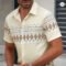 Men’s Hawaiian Grid Short Sleeve Flap Collar Shirt