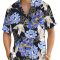Men’s Hawaiian Grid Short Sleeve Flap Collar Shirt