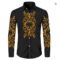 Men’s Lion Palm Graphic Long Sleeve Button Shirt
