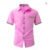 Men’s Pink Hawaiian Lapel Short Sleeve Shirt 5XL