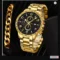 Men's Quartz Watch Calendar Watch Bracelet Set Gold