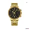 Men's Quartz Watch Calendar Watch Bracelet Set Gold