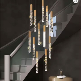 Modern LED Spiral Crystal Pendant Light Duplex Chandelier