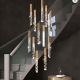 Modern LED Spiral Crystal Pendant Light Duplex Chandelier
