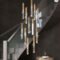 Modern LED Spiral Crystal Pendant Light Duplex Chandelier