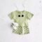 Newborn Baby Cotton Short-Sleeve Checkerboard Summer Outfit Set