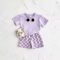 Newborn Baby Cotton Short-Sleeve Checkerboard Summer Outfit Set