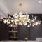 Nordic Ceramic LED Ginkgo Leaf Chandelier Modern Light