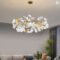 Nordic Ceramic LED Ginkgo Leaf Chandelier Modern Light