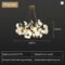 Nordic Ceramic LED Ginkgo Leaf Chandelier Modern Light