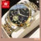 OLEVS Chronograph Watch Moon Phase Quartz Watch Men