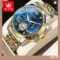 OLEVS Chronograph Watch Moon Phase Quartz Watch Men
