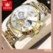 OLEVS Chronograph Watch Moon Phase Quartz Watch Men