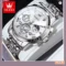 OLEVS Chronograph Watch Moon Phase Quartz Watch Men