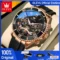 OLEVS Quartz Watch Calendar Window Silicone Strap Men