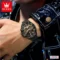 OLEVS Quartz Watch Calendar Window Silicone Strap Men