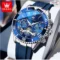OLEVS Quartz Watch Calendar Window Silicone Strap Men