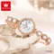 OLEVS Quartz Watch Pearl Chain Automatic Date Women