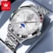 OLEVS Quartz Watch Stainless Steel Day Date Men