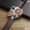 OULM Multi Dial Watch Leather Watch Outdoor Watch