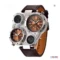 OULM Multi Dial Watch Leather Watch Outdoor Watch