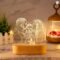 Personalized 3D Photo Night Light with Wooden Base