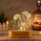Personalized 3D Photo Night Light with Wooden Base