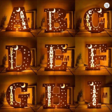 Personalized Wooden Name & Star LED Wall Light