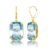 Real 100% 925 Silver Aquamarine Drop Earrings – 14K Gold Plated Fine Jewelry