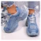 Rhinestone Sneakers Platform Shoes Thick Sole Women Denim