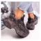 Rhinestone Sneakers Platform Shoes Thick Sole Women Denim
