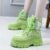 Rimocy Women’s Green Punk Chunky Platform Motorcycle Boots