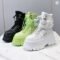 Rimocy Women’s Green Punk Chunky Platform Motorcycle Boots