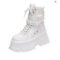 Rimocy Women’s Green Punk Chunky Platform Motorcycle Boots
