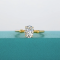 1.5CT Oval Crushed Ice Moissanite Genuine 14K 585 Yellow Gold Ring