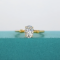 1.5CT Oval Crushed Ice Moissanite Genuine 14K 585 Yellow Gold Ring