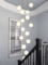Modern Nordic LED Glass Chandelier for High Ceiling Living Rooms