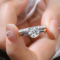 ANZIW 8mm 2.0ct Moissanite Wedding Ring Set – 925 Sterling Silver