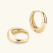 Anziw Chunky Gold-Plated 925 Sterling Silver Moissanite Huggie Earrings