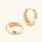 Anziw Chunky Gold-Plated 925 Sterling Silver Moissanite Huggie Earrings