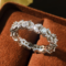 KNOBSPIN Moissanite Eternity Band Ring – GRA Certified D Color VVS1 Sterling Silver Jewelry