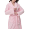 Women’s plush fleece long striped bathrobe