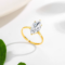 Silverchakra 14K Real Gold Marquise Cut Moissanite Engagement Ring