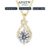 Anziw S925 Infinity Necklace 8mm 2.0CT Moissanite Pendant