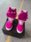 Luxury RO Style Rose Pink Horsehair High-Top Sneakers – Unisex Designer Ankle Boots with Side Zipper