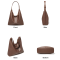 FOXER Women’s Shoulder Bag – Classic Split Leather & Microfiber Handbag Set