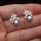 Real freshwater pearl flower earrings