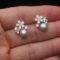 Real freshwater pearl flower earrings