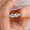 Anziw Real S925 Cluster Moissanite Sterling Silver Wedding Engagement Band